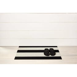 Chilewich 18 in. W X 28 in. L Black/White Bold Stripe Polyester/Vinyl Door Mat