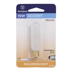 Westinghouse 15 W T6.5 Tubular Incandescent Bulb E12 (Candelabra) Warm White 1 pk