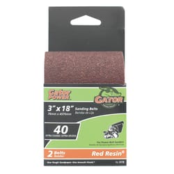 Gator 18 in. L X 3 in. W Aluminum Oxide Sanding Belt 40 Grit Extra Coarse 2 pc