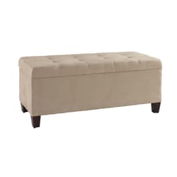 Linon Home Decor Beige Fabric Ottoman