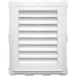 Builders Edge 18 in. W X 24 in. L Bright White Plastic Gable Vent