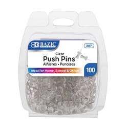 Bazic Products Regular Clear Push Pins 100 pk