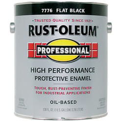 Rust-Oleum Professional Indoor and Outdoor Flat Black Oil-Based Enamel Protective Paint 1 gal