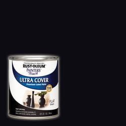 Rust-Oleum Painters Touch Ultra Cover Flat Black Water-Based Paint Exterior and Interior 1 qt