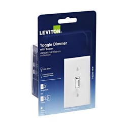 Leviton White 600 W Toggle Dimmer Switch 1 pk