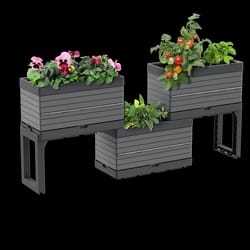 Southern Patio 39 in. H X 12 in. W X 38 in. D Resin Elevated Garden Bed Kit Gray