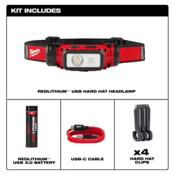 Milwaukee Redlithium 475 lm Black/Red LED Head Lamp