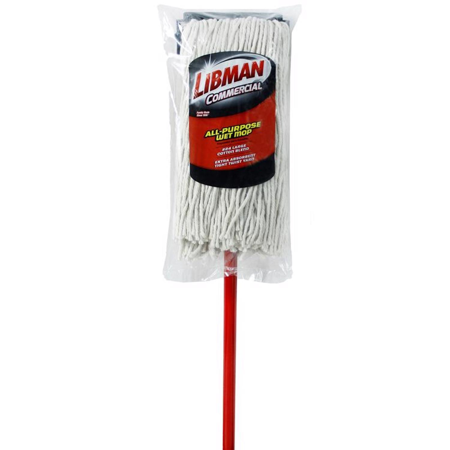 Libman 955 Professional Roller Mop With Scrub Brush - 10" Tear-Resistant Sponge, Easy-Pull Wringer, 55.5" Steel Handle, Great For Floors & Patios