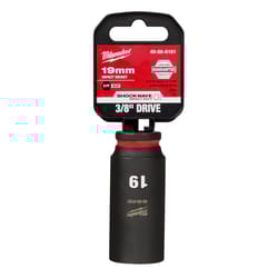 Milwaukee SHOCKWAVE 19 mm X 3/8 in. drive Metric 6 Point Deep Impact Socket 1 pc