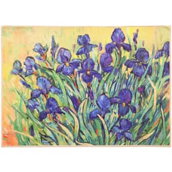 Olivia's Home 22 in. W X 32 in. L Multi-Color Irises in Bloom Polyester Accent Rug