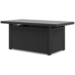 Signature Design by Ashley Beachcroft Black Rectangular Aluminum Casual Fire Pit Table