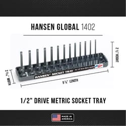 Hansen Global 9 in. L X 1/4 in. drive Metric Socket 1 pc