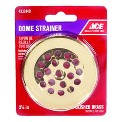 Ace 2-7/8 in. Antique Brass Brass Dome Strainer