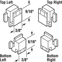 Prime-Line Black Nylon Corner Guide Set 0.4 in. H 4 pk