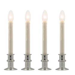 Celestial Lights Brushed Nickel no scent Scent LED REMOTE Battery Operated Taper Candle