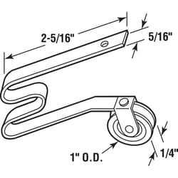 Prime-Line 1 in. D X 0.25 in. L Nylon/Steel Spring Tension Roller Assembly 2 pk