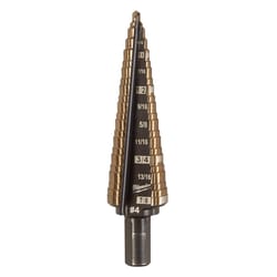 Milwaukee #4 X 2.93 in. L Cobalt Step Drill Bit 3-Flat Shank 1 pc