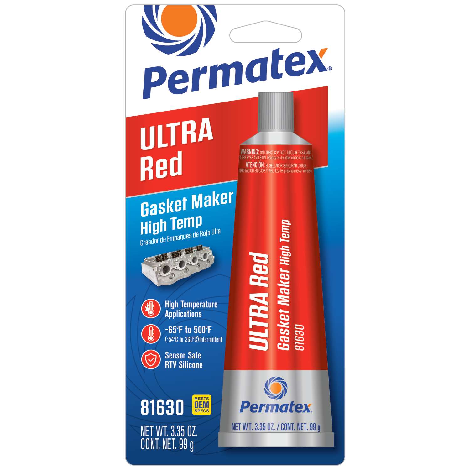 Permatex Ultra Red Type1 High Temperature Gasket Maker 3.35 oz 1 pk