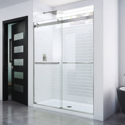 DreamLine Essence 76 in. H X 56-60 in. W Brushed Nickel Frameless Shower Door