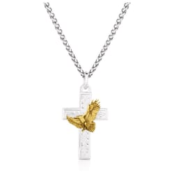Montana Silversmiths Men's Faith in Flight Cross Gold/Silver Necklace