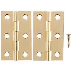 Ace 2-1/2 in. W X 1-9/16 in. L Polished Brass Brass Medium Hinge 2 pk