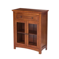 Glitzhome 32 in. H X 12.6 in. W X 25.6 in. D Brown Cabinet