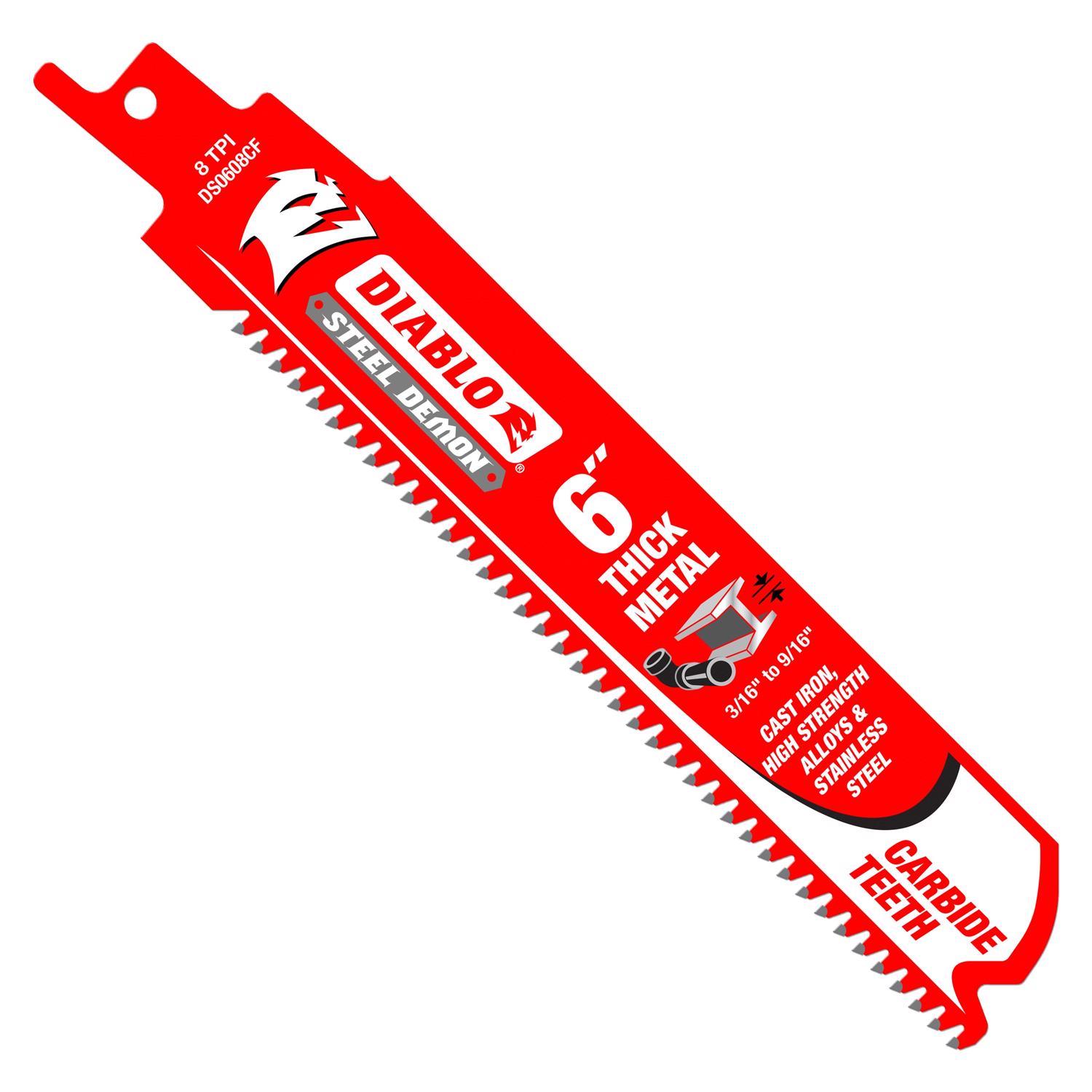 Diablo Steel Demon 6 in. Carbide Tipped Thick Metal Reciprocating Saw Blade 6/9 TPI 10 pk Sansujyuku sansujyuku.com