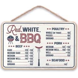 Open Road Brands Red White & BBQ Hanging Wall Decor MDF 1 pk