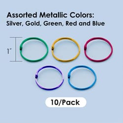 Bazic Products 1 Assorted Color Book Rings 10 pk