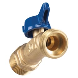 3 Way Wye Brass Ball Valves - 1 FIP x 3/4 MIP, 250#, Vented