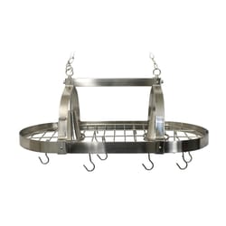 All The Rages 13.4 in. H X 18.8 in. W X 35.7 in. L Brushed Nickel Ceiling Light Pot Rack