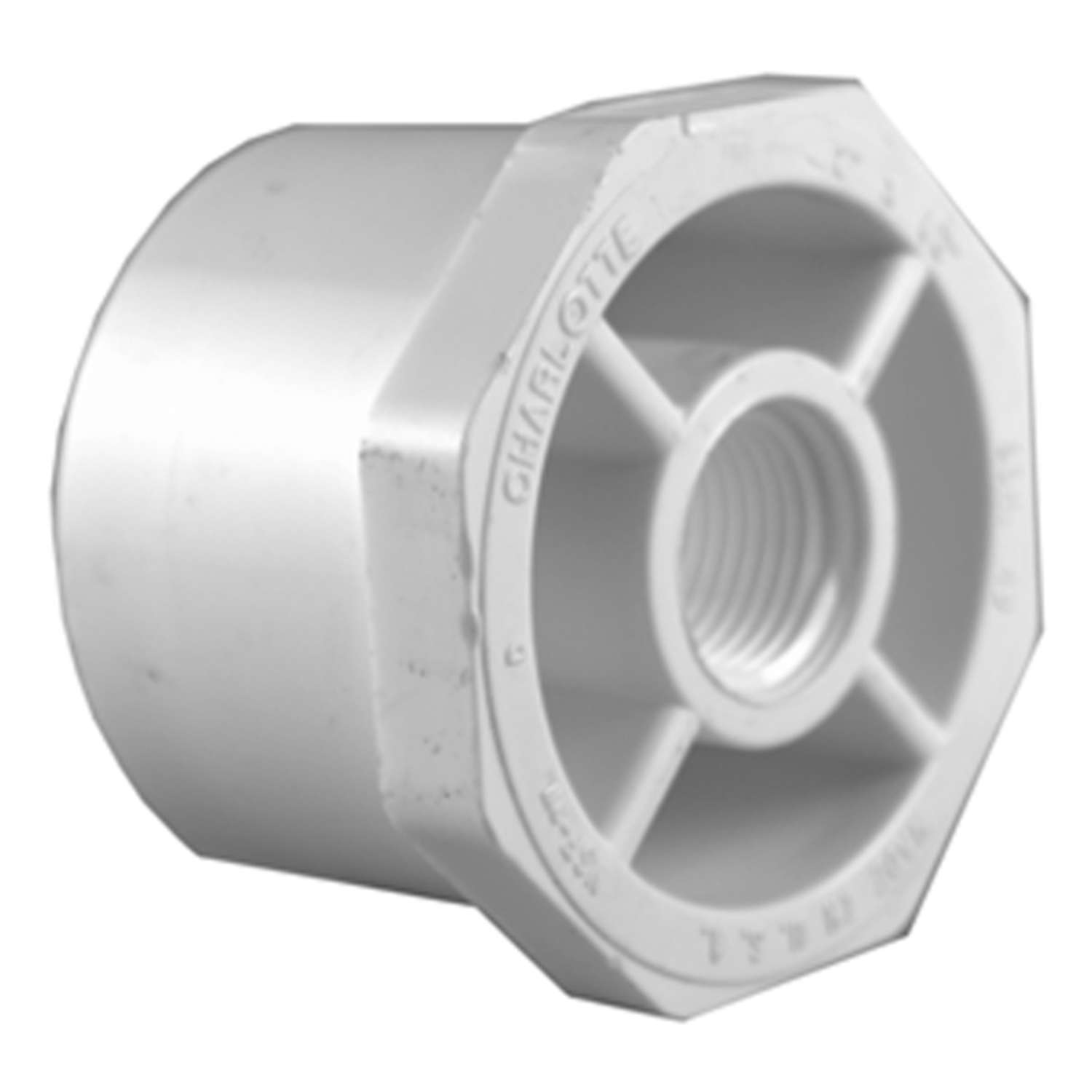 PVC DWV Hub Bushing with Underground Use x 12 in Pipe Increaser Reducer 4 in 