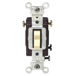 Leviton Commercial Illuminated 15 amps 3-Way Toggle Switch Ivory 1 pk