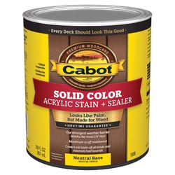 Cabot Solid Color Acrylic Stain &amp; Sealer Solid Tintable Neutral Base Acrylic Deck Stain 1 qt