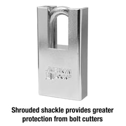 American Lock 6.5 in. H X 1-3/4 in. W Steel 5-Pin Cylinder Shrouded Padlock