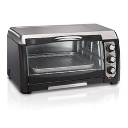 HB Stainless Steel Black/Silver 6 slot Toaster Oven 11 in. H X 18.75 in. W X 15.13 in. D