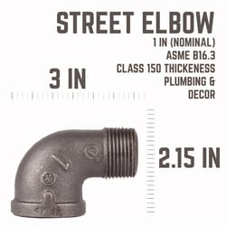 STZ Industries 1 in. FIP each X 1 in. D MIP Black Malleable Iron 90 Degree Street Elbow