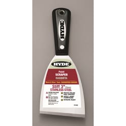 Hyde Black & Silver 3 in. W Stainless Steel Stiff Scraper