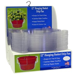 Curtis Wagner Plastics Plastic Hanging Basket Drip Pan Clear