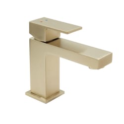 Huntington Brass Razo Satin Brass Modern Single-Hole Bathroom Sink Faucet 4 in.