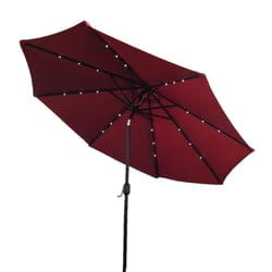 Hiland 118.2 in. Tiltable Red Solar Market Umbrella