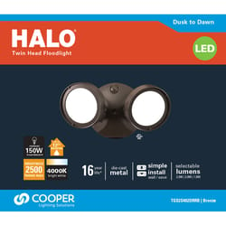 Halo TGS Series Dusk to Dawn Hardwired LED Bronze Floodlight