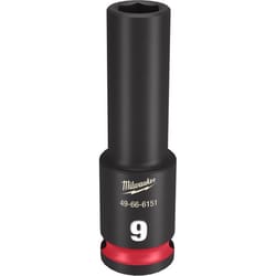 Milwaukee Shockwave 9 mm X 3/8 in. drive Metric 6 Point Deep Impact Socket 1 pc