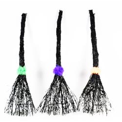 Sienna Warm White 45 ct 29 in. Prelit Rattan Brooms Halloween Decor