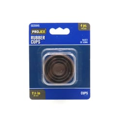 Projex Rubber Caster Cup Brown Round 1-1/2 in. W 4 pk