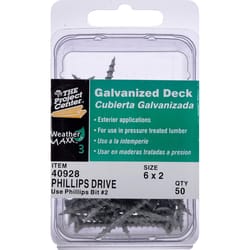HILLMAN No. 6 Ga. X 2 in. L Gray Phillips Bugle Head Deck Screws 50 pk