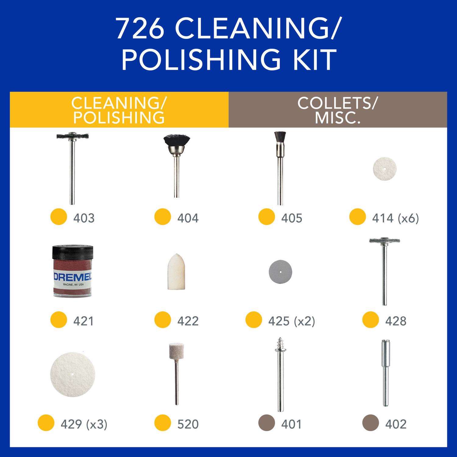 Dremel 726-01 20-Piece Cleaning/Polishing Accessory Micro Kit