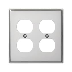 Amerelle Pro Polished Chrome 2 gang Stamped Steel Duplex Wall Plate 1 pk