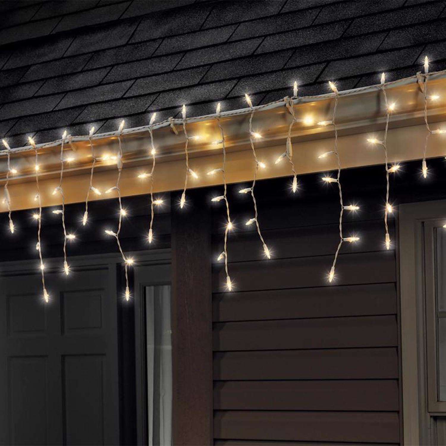 1pc Led Icicle String Light With Remote Control, Indoor & Outdoor