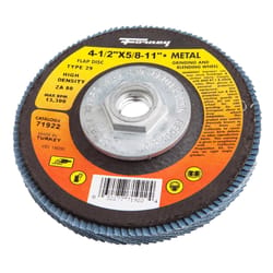 Forney 4-1/2 in. D X 5/8-11 in. Zirconia Aluminum Oxide Flap Disc 60 Grit 1 pc